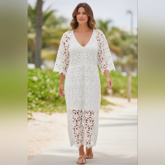 sirens and seashells Other - Chic White Crochet Beach Cover-Up
